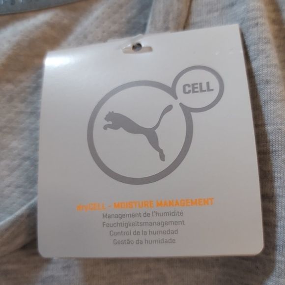 Puma - Grey - Dry Cell - Girls Size Medium - Workout Short Sleeve Shirt - Picture 4 of 5